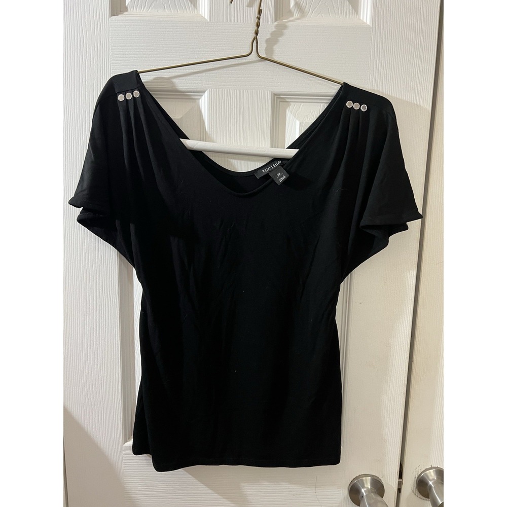 WHBM White House Black Market Size XS Cap Sleeve Silver Decoration
